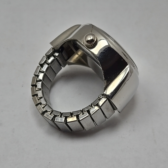 Ladies Carolyn Forsman Ring Watch Silver Tone White Dial Quartz New Battery - Picture 7 of 9